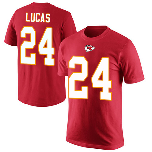 Men Kansas City Chiefs #24 Lucas Jordan Red Rush Pride Name and Number T-Shirt